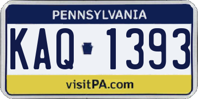 PA license plate KAQ1393