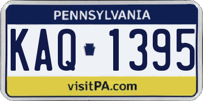 PA license plate KAQ1395