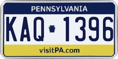 PA license plate KAQ1396