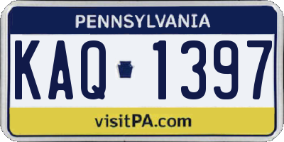 PA license plate KAQ1397