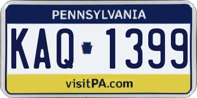 PA license plate KAQ1399