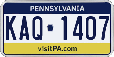 PA license plate KAQ1407