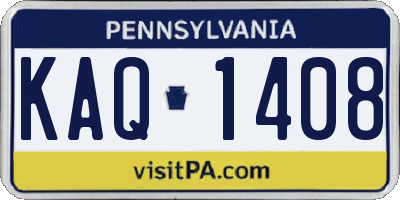 PA license plate KAQ1408