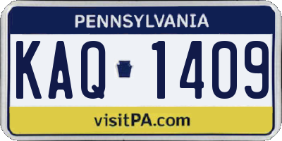 PA license plate KAQ1409