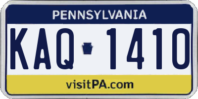 PA license plate KAQ1410