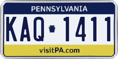 PA license plate KAQ1411