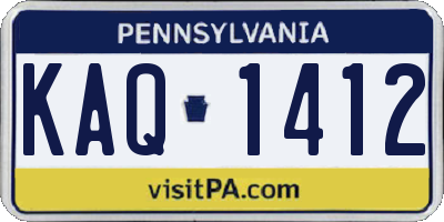 PA license plate KAQ1412