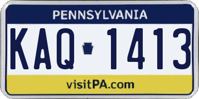 PA license plate KAQ1413