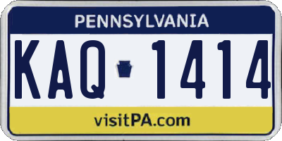 PA license plate KAQ1414