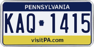 PA license plate KAQ1415