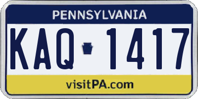 PA license plate KAQ1417