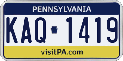 PA license plate KAQ1419