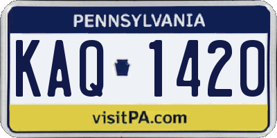 PA license plate KAQ1420