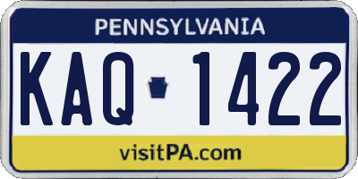 PA license plate KAQ1422