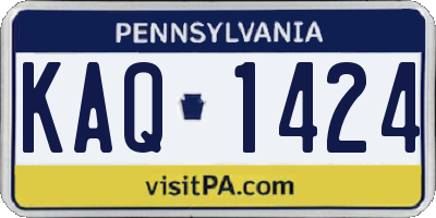 PA license plate KAQ1424