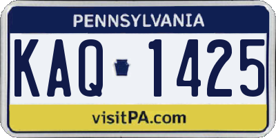 PA license plate KAQ1425