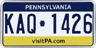 PA license plate KAQ1426