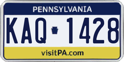 PA license plate KAQ1428