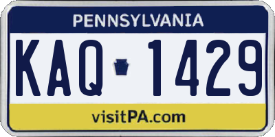 PA license plate KAQ1429