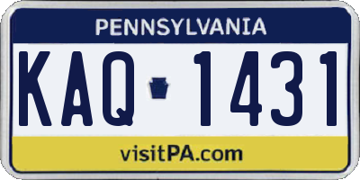 PA license plate KAQ1431