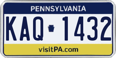 PA license plate KAQ1432