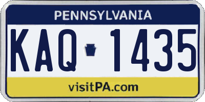 PA license plate KAQ1435
