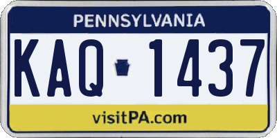 PA license plate KAQ1437