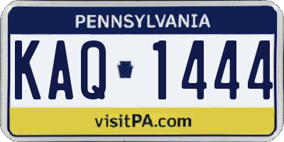 PA license plate KAQ1444