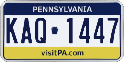 PA license plate KAQ1447
