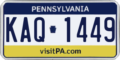 PA license plate KAQ1449
