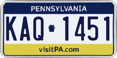 PA license plate KAQ1451