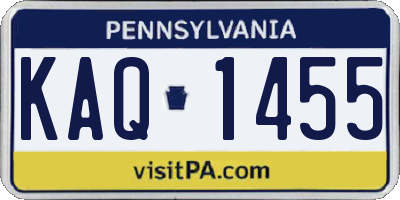 PA license plate KAQ1455