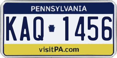 PA license plate KAQ1456