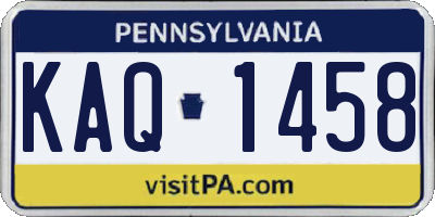 PA license plate KAQ1458