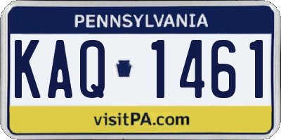 PA license plate KAQ1461