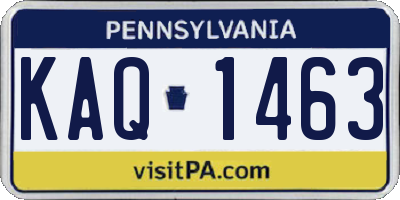 PA license plate KAQ1463