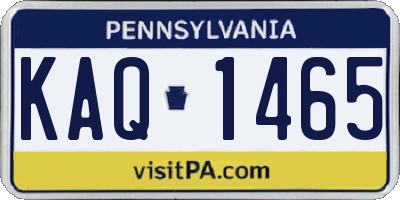 PA license plate KAQ1465