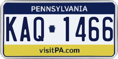 PA license plate KAQ1466