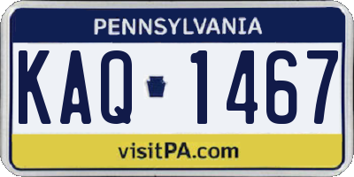 PA license plate KAQ1467