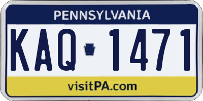 PA license plate KAQ1471