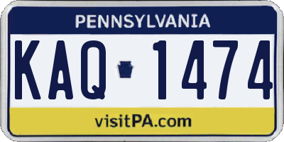 PA license plate KAQ1474