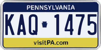 PA license plate KAQ1475