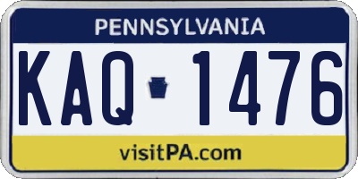PA license plate KAQ1476
