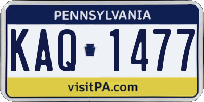 PA license plate KAQ1477