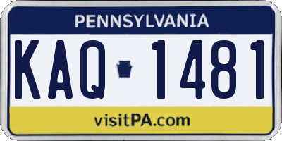 PA license plate KAQ1481