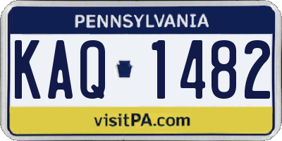 PA license plate KAQ1482