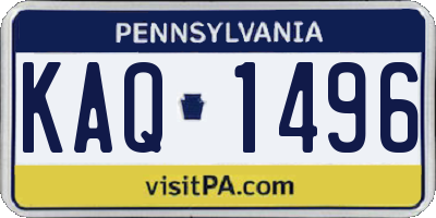 PA license plate KAQ1496