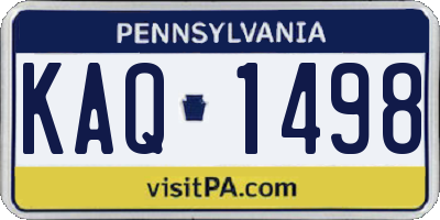PA license plate KAQ1498