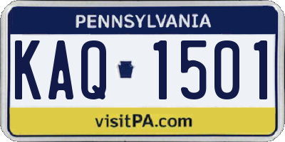 PA license plate KAQ1501