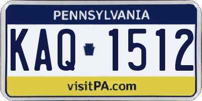 PA license plate KAQ1512